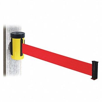 RETRACTA-BELT Belt Barrier Ylw Magnet Red Belt 10ft L, 48VY26