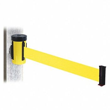RETRACTA-BELT Belt Barrier Ylw Magnet Ylw Belt 10ft L, 48VY52