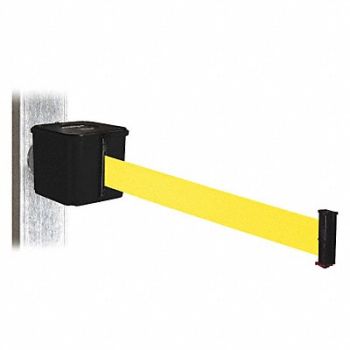RETRACTA-BELT Belt Barrier Blk Magnet Ylw Belt 15ft L, 48VY56