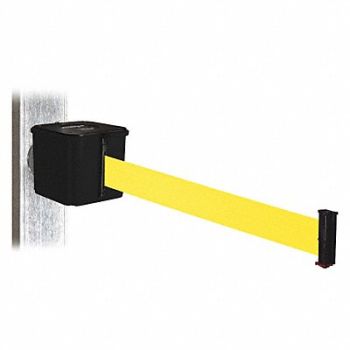 RETRACTA-BELT Belt Barrier Blk Magnet Ylw Belt 20ft L, 48VY58