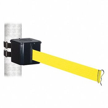 RETRACTA-BELT Belt Barrier Blk Wall Mt Ylw Belt 25ftL, 48VY73