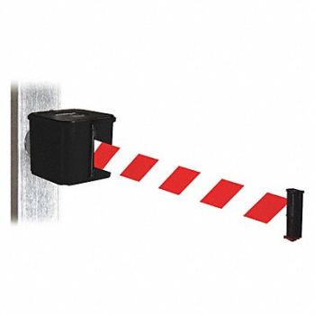 RETRACTA-BELT Belt Barrier Blk Red/White Belt 25 ft L, 48VZ13