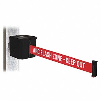 RETRACTA-BELT Belt Barrier Blk ARC Flash Zone Keep Out, 48WA37