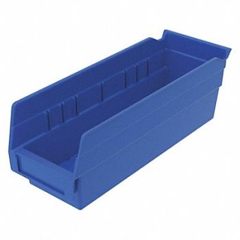 GRAINGER APPROVED Shelf Bin Blue Indstr Grd Poly 4 in, 48WG61
