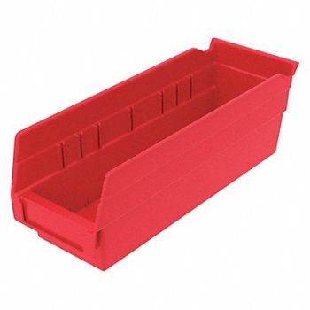 GRAINGER APPROVED Shelf Bin Red Indstr Grd Poly 4 in, 48WG63