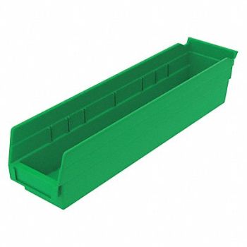 GRAINGER APPROVED Shelf Bin Green Indstr Grd Poly 4 in, 48WG72