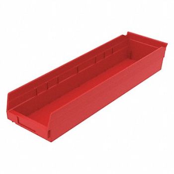 GRAINGER APPROVED Shelf Bin Red Indstr Grd Poly 4 in, 48WG98