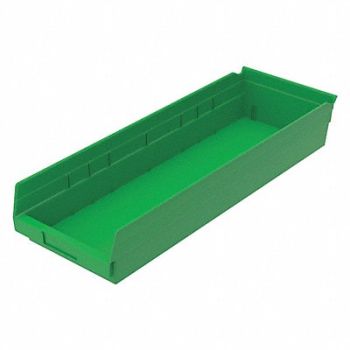 AKRO-MILS Shelf Bin Green Indstr Grd Poly 4 in, 1UMT9
