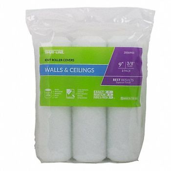 SHUR-LINE Roller Cover 9 L 3/8 Nap Knit PK3, 48WM13