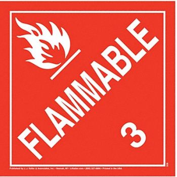 JJ KELLER DOT Container Placard 10-3/4 Label W, 48WU61
