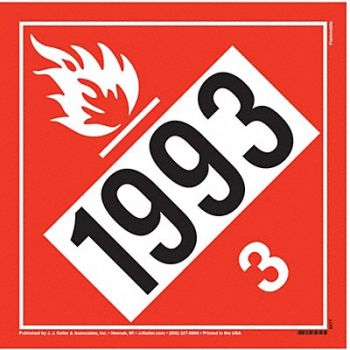 JJ KELLER DOT Container Placard 10-3/4 Label W, 48WU93