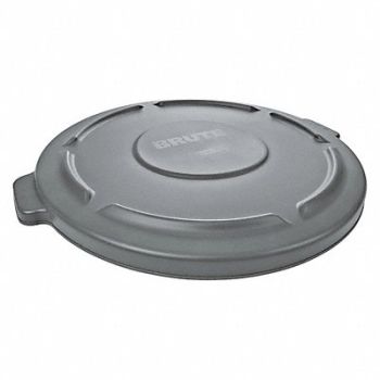 RUBBERMAID COMMERCIAL PRODUCTS J6004 Trash Can Top Flat Snap-On Closure Gray, 48XM45