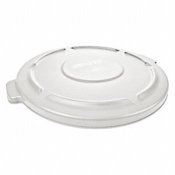 RUBBERMAID COMMERCIAL PRODUCTS J6004 Trash Can Top Flat Snap-On Closure White, 48XM46