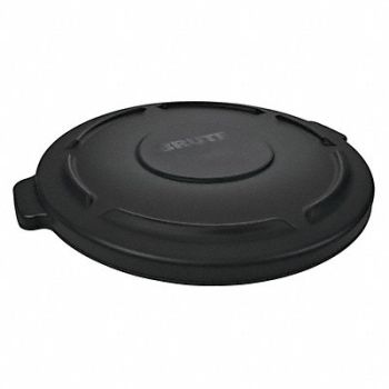 RUBBERMAID COMMERCIAL PRODUCTS J6004 Trash Can Top Flat Snap-On Closure Black, 48XM51