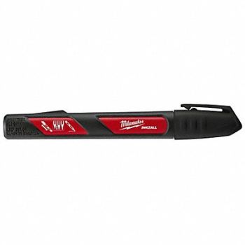 MILWAUKEE Paint Marker Permanent Black, 48XW22