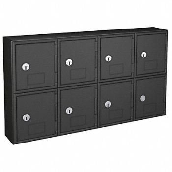 UNITED VISUAL PRODUCTS Locker 2x4Lckrs Blk 13.5 x24 x4, 48XW67