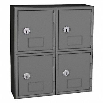 UNITED VISUAL PRODUCTS Locker 2x2Lckrs Gry/Blk 13.5 x12 x4, 48XW69