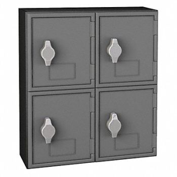 UNITED VISUAL PRODUCTS Locker 2x2Lckrs Gry/Blk 13.5 x12 x4, 48XW70