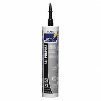 WHITE LIGHTNING Silicone Sealant Black Silicone Rubber, 48XW77