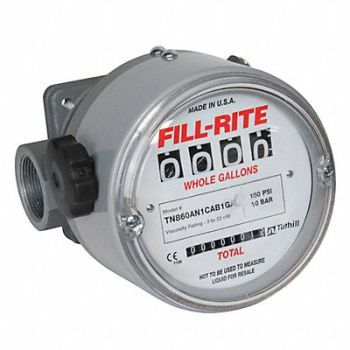 FILL-RITE Flowmeter 150 PSI 1-1/2 in Mechanical, 48YA50