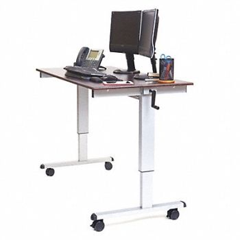 LUXOR Adjustable Table Silver 59 in W, 48YG14