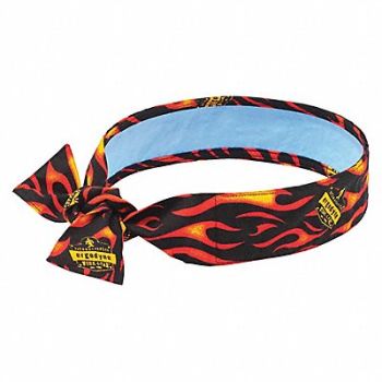 CHILL-ITS BY ERGODYNE Cooling Tie Bandana Universal Flame, 48Z864