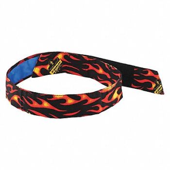 CHILL-ITS BY ERGODYNE Hook-and-Lopp Bandana Universal Flame, 48Z866