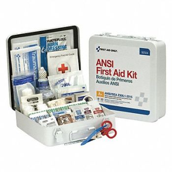 FIRST AID ONLY First Aid Kit 50 People Metal 183 Comp., 48ZE14