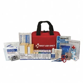 FIRST AID ONLY First Aid Kit 50 People Fabric 225 Comp., 48ZE21