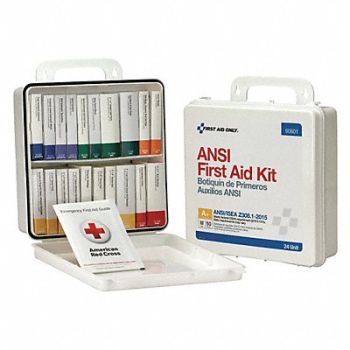FIRST AID ONLY First Aid Kit 50 People Plastic 24 Comp., 48ZE23