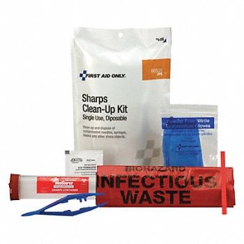 FIRST AID ONLY Sharps Clean Up Kit 8-27/64 in L White, 48ZE53