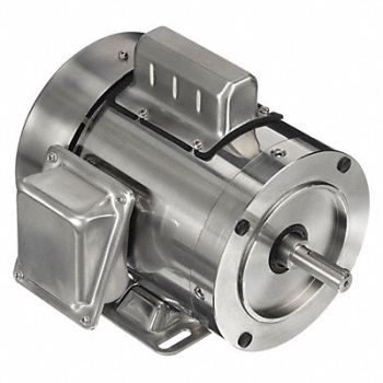 LEESON Washdown Motor 1/2 HP 1725 56C 115/230V, 48ZH45