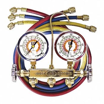 JB INDUSTRIES Mechanical Manifold Gauge Set 2 Valves, 48ZJ72