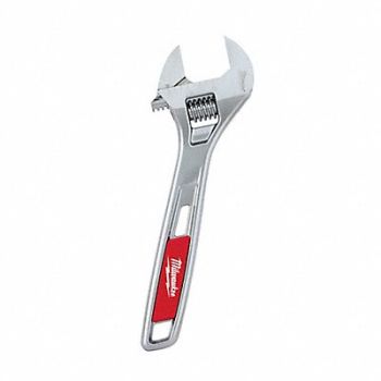 MILWAUKEE Adj. Wrench Steel Chrome 6, 48ZT21