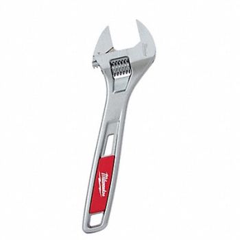 MILWAUKEE Adj. Wrench Steel Chrome 8 in, 48ZT22