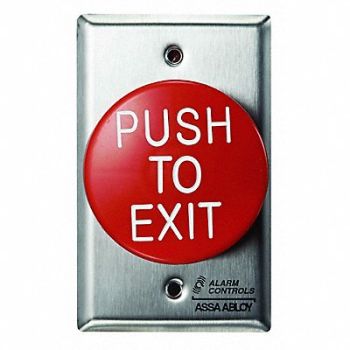 ALARM CONTROLS Push Button 2-1/4 in D w/Face Plate, 48ZW58