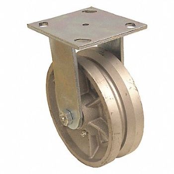 GRAINGER APPROVED V-Groove Track-Wheel Plate Caster Rigid, 490V68