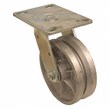 GRAINGER APPROVED V-Groove Track-Wheel Plate Caster Swivel, 490V87