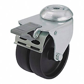 GRAINGER APPROVED Low-Profile Easy-Turn Bolt-Hole Caster, 490W32