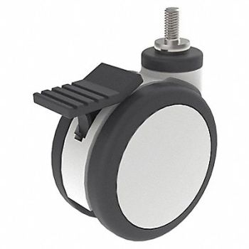 GRAINGER APPROVED Twin-Wheel Threaded Stem Caster 2-15/16, 490W44