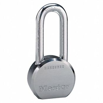 MASTER LOCK Keyed Padlock 7/8 in Round Silver, 490W98