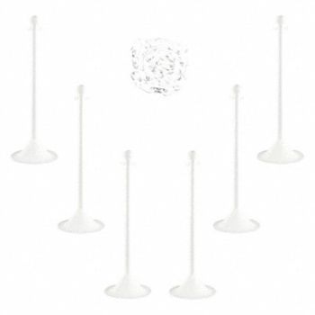 MR. CHAIN Barrier Post Kit 41 H Wht Plastic Post, 490Z79