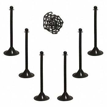 MR. CHAIN Barrier Post Kit 41 H Plastic Post PK6, 490Z81
