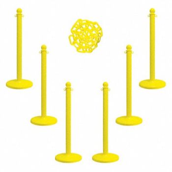 MR. CHAIN Barrier Post Kit 40 H Ylw Plastic Post, 490Z86