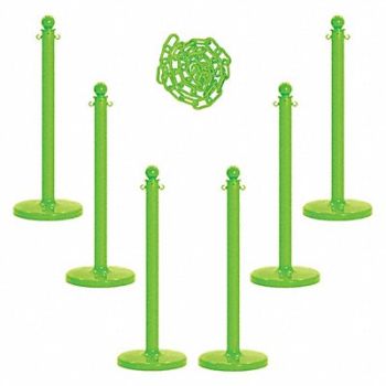 MR. CHAIN Barrier Post Kit 40 H Safety Green, 490Z90