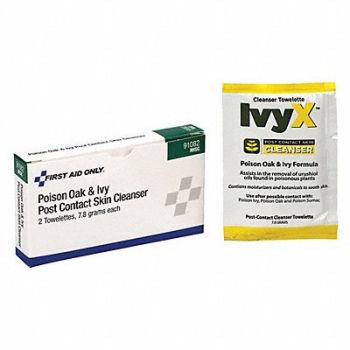 GRAINGER APPROVED Poison Ivy Cleanser Cream Wipes, 491A55