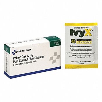 GRAINGER APPROVED Poison Ivy Cleanser Cream Wipes, 491A56