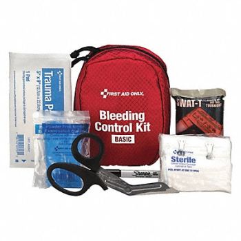 GRAINGER APPROVED Stop Bleed Kit Red 7 H x 3-1/2 Depth, 491A66