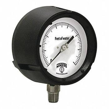 WINTERS K4570 Pressure Gauge 6 Dial Size Black, 491C96