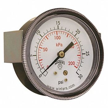 WINTERS K4520 Pressure Gauge 2-1/2 Dial Size Black, 491D58